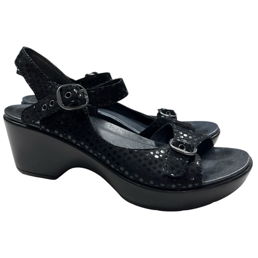 Dansko Clogs Women's Size 38 US "Joanie" Open Toe Wedge Comfort Shoe Sandal